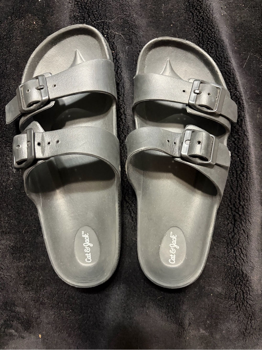 Cat & Jack' black Adjustable Double-Strap Sandals